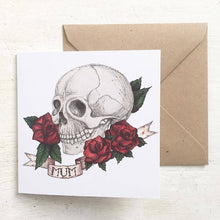 Load image into Gallery viewer, Skull And Rose Tattoo Style &#39;Mum&#39; Mothers Day Card - Cherry Pie Lane
