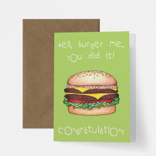 Load image into Gallery viewer, Burger Me Funny Congratulations Card - Cherry Pie Lane
