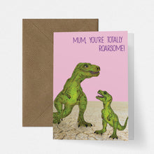 Load image into Gallery viewer, Dinosaur T-Rex Cute Funny Mothers Day Card - Cherry Pie Lane
