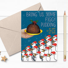 Load image into Gallery viewer, Figgy Pudding Seagull Christmas Card - Cherry Pie Lane

