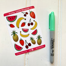 Load image into Gallery viewer, Colourful Fruit Glossy Pretty Little Stickers - Cherry Pie Lane
