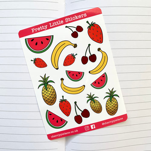 Colourful Fruit Glossy Pretty Little Stickers - Cherry Pie Lane