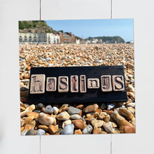 Load image into Gallery viewer, Hastings Town Black Sign Postcard - Cherry Pie Lane
