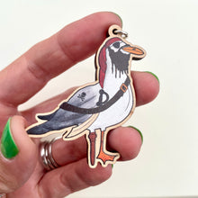 Load image into Gallery viewer, Wooden Pirate Seagull Keyring
