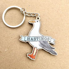 Load image into Gallery viewer, Wooden Hastings Seagull Keyring
