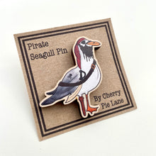 Load image into Gallery viewer, Wooden Pirate Seagull Pin
