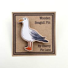 Load image into Gallery viewer, Wooden Seagull Pin
