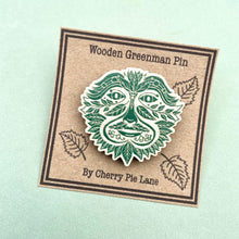 Load image into Gallery viewer, Wooden Greenman Pin
