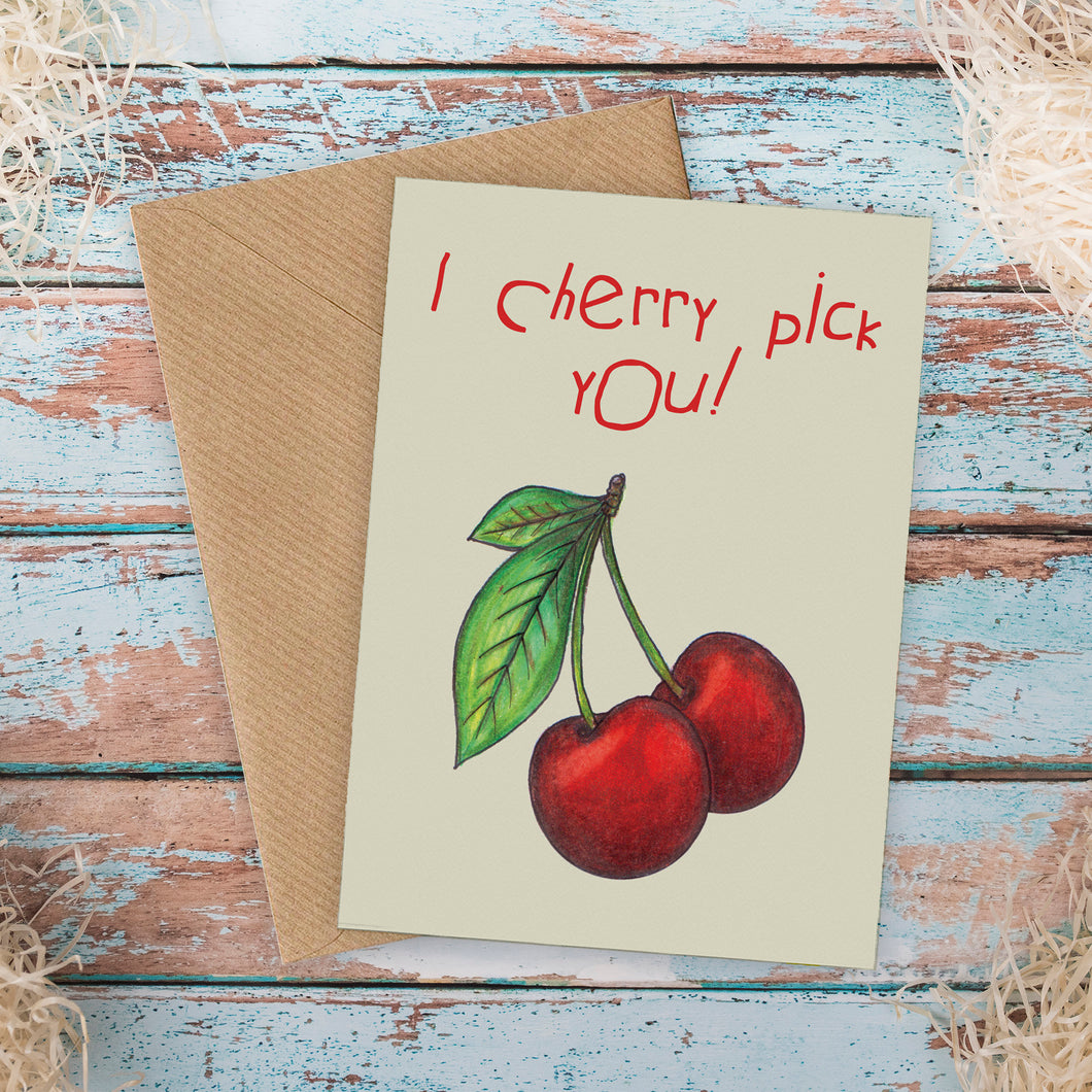 Cherry Pick Funny Love Card - Cherry Pie Lane