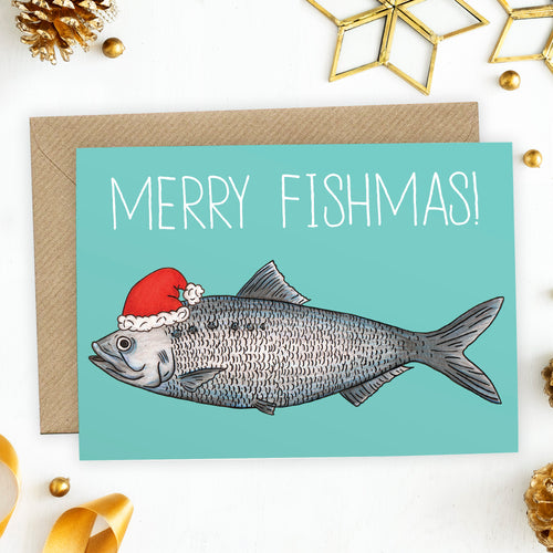 Merry Fishmas Christmas Card - Cherry Pie Lane