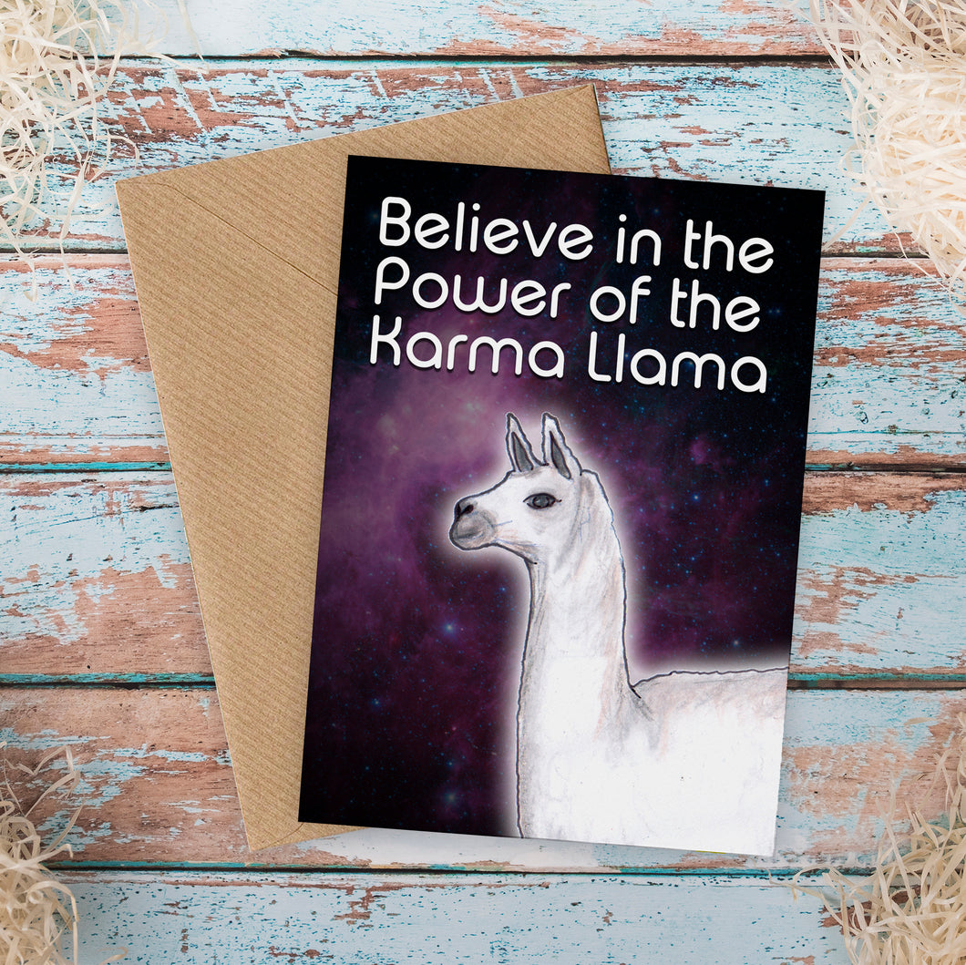 Karma Llama Funny Card - Cherry Pie Lane