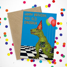 Load image into Gallery viewer, Funny Disco Dinosaur Birthday Card - Cherry Pie Lane
