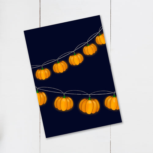 UNFRAMED Halloween Pumpkin String Light Print - Cherry Pie Lane