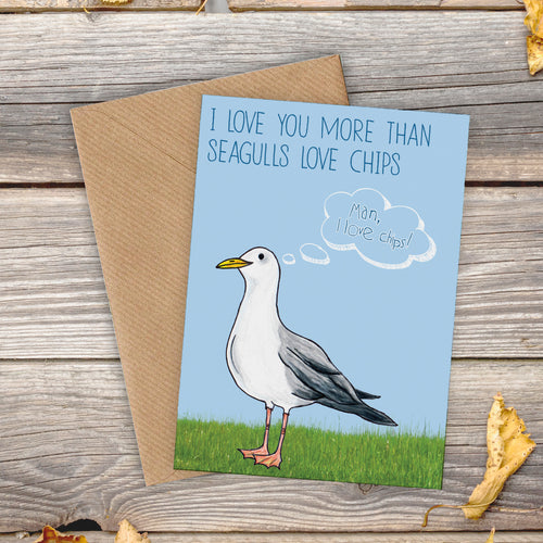 Greedy Seagull Love Card - Cherry Pie Lane