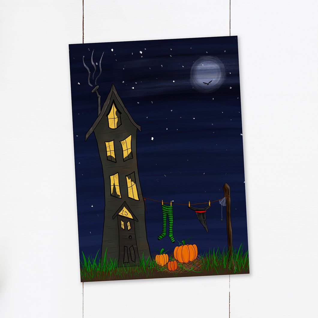 UNFRAMED Halloween Witch House Print - Cherry Pie Lane