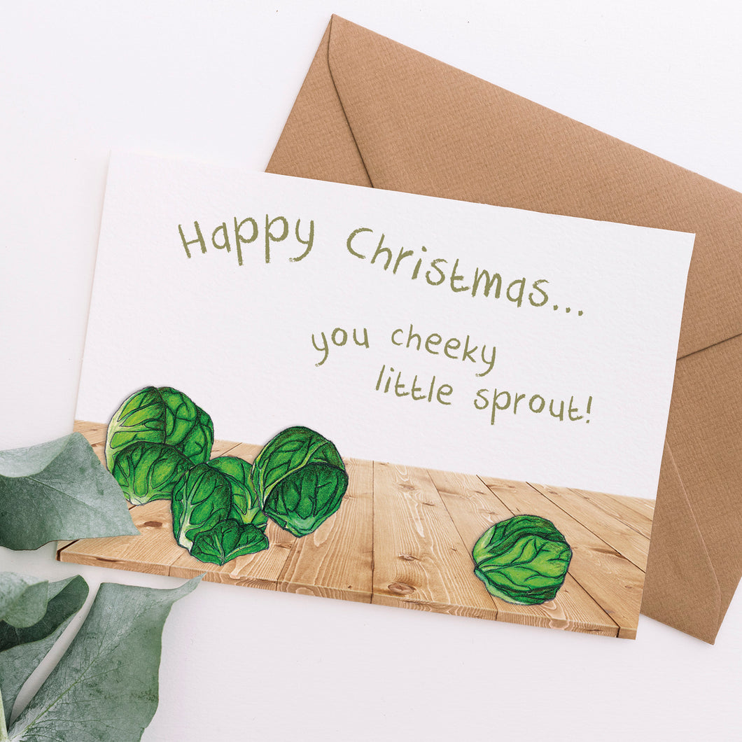 Cheeky Little Sprout Christmas Card - Cherry Pie Lane