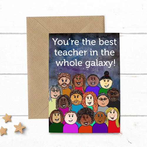 Thank You Best Teacher Galaxy Card - Cherry Pie Lane