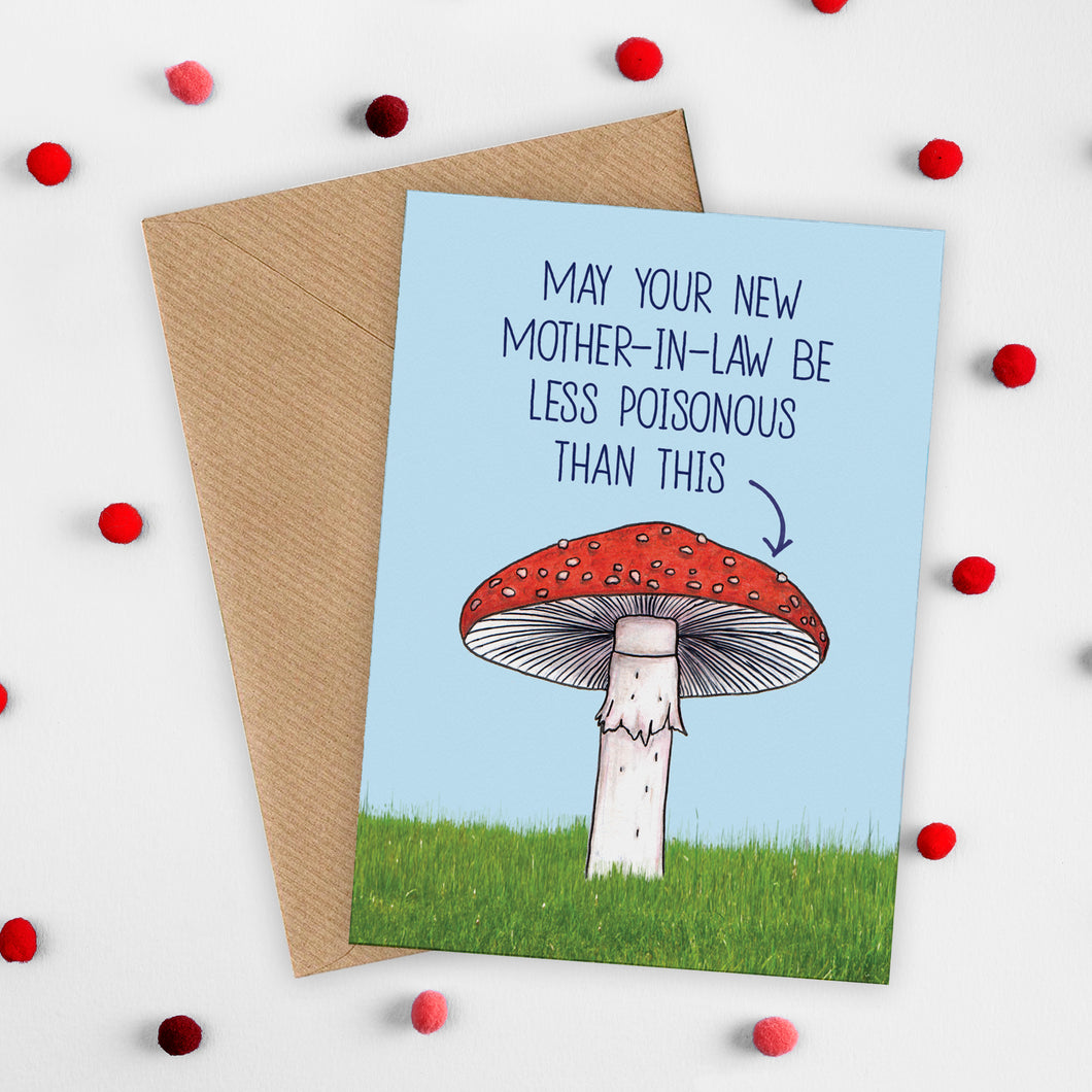 Funny Mother in Law Toadstool Engagement Card - Cherry Pie Lane