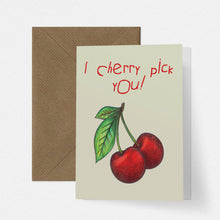 Load image into Gallery viewer, Cherry Pick Funny Love Card - Cherry Pie Lane
