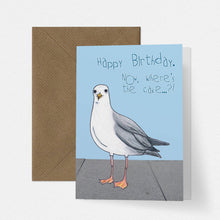Load image into Gallery viewer, Naughty Seagull Birthday Cake Card - Cherry Pie Lane
