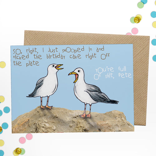 Rude Seagull Birthday Card - Cherry Pie Lane