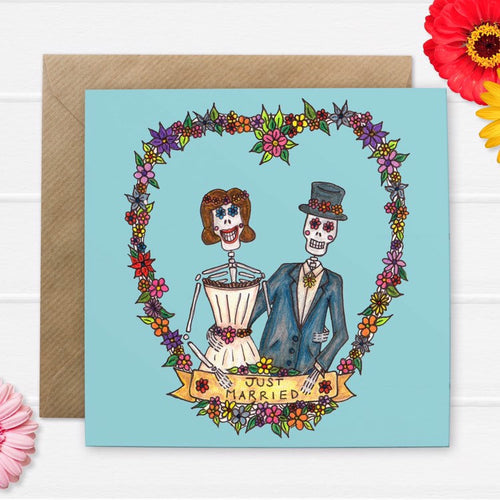 Day of the Dead Bride and Groom Wedding Card - Cherry Pie Lane