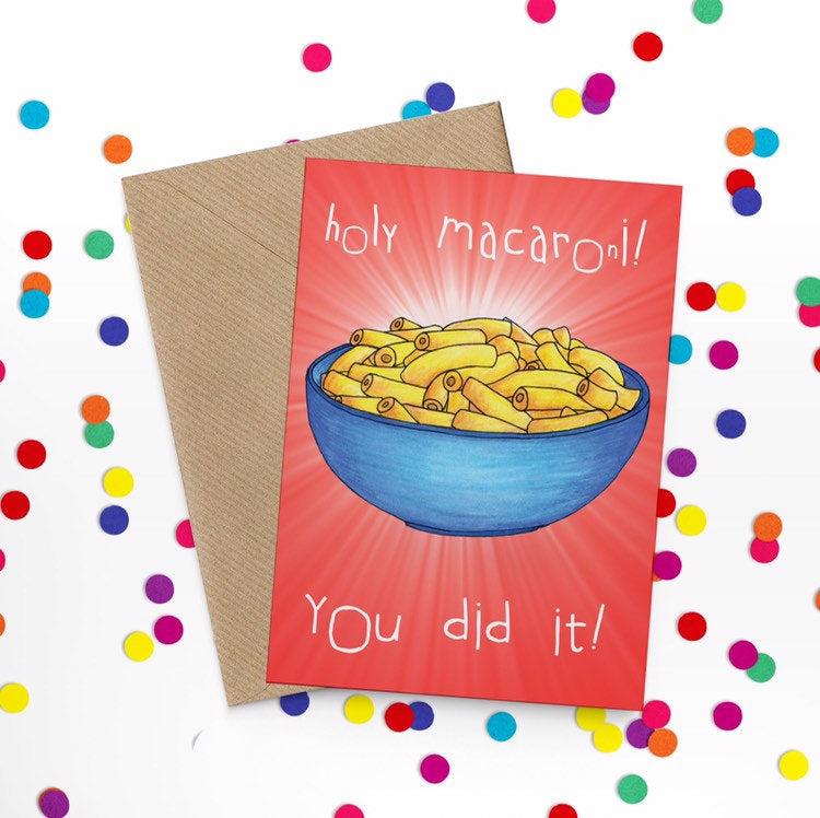 Holy Macaroni Funny Congratulations Card - Cherry Pie Lane