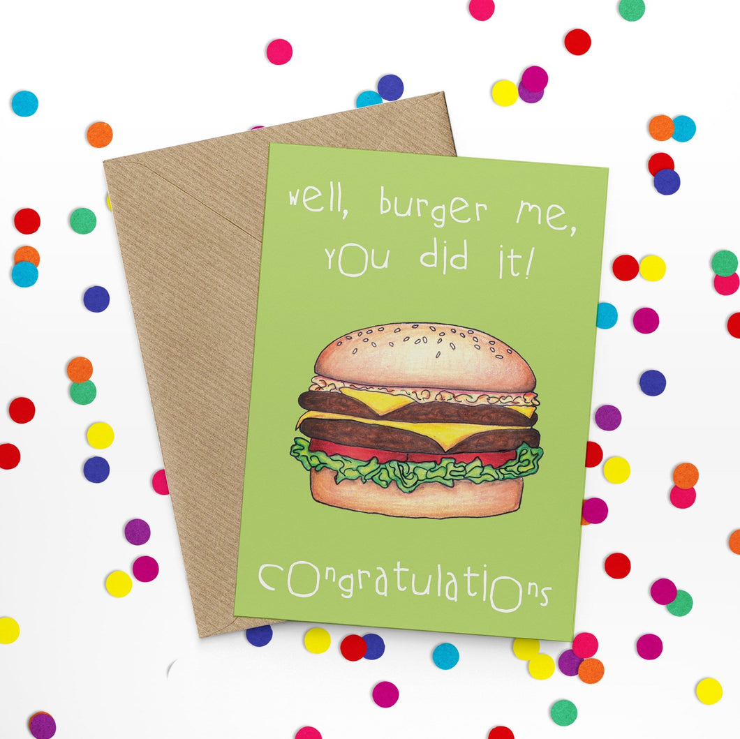 Burger Me Funny Congratulations Card - Cherry Pie Lane