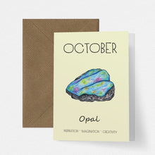Load image into Gallery viewer, October Birthstone Opal Illustration | Birthday | New Baby Card - Cherry Pie Lane
