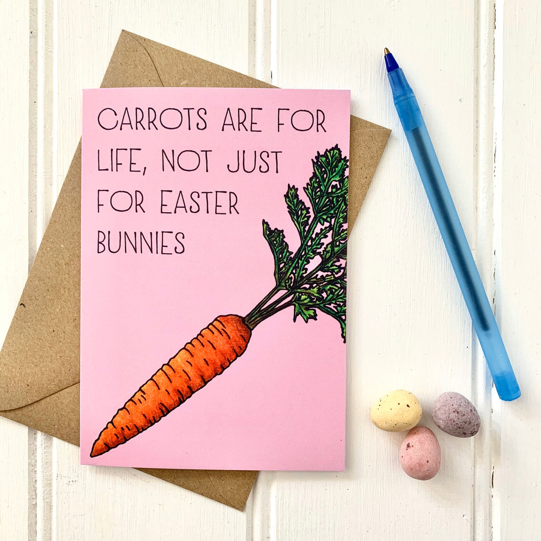 Funny Easter Carrot Illustration Card - Cherry Pie Lane