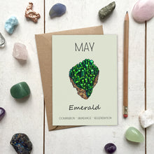 Load image into Gallery viewer, May Birthstone Emerald Illustration | Birthday | New Baby Card - Cherry Pie Lane
