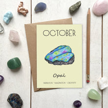 Load image into Gallery viewer, October Birthstone Opal Illustration | Birthday | New Baby Card - Cherry Pie Lane
