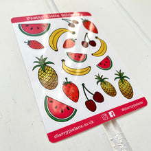 Load image into Gallery viewer, Colourful Fruit Glossy Pretty Little Stickers - Cherry Pie Lane
