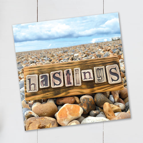 Hastings Natural Wooden Sign Postcard - Cherry Pie Lane