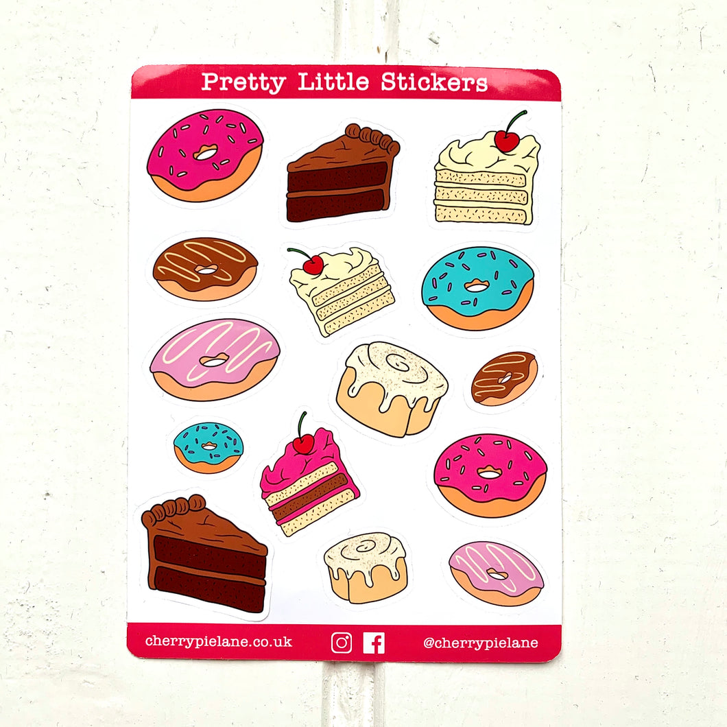 Cakes and Doughnuts Glossy Pretty Little Stickers - Cherry Pie Lane