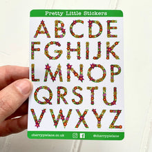 Load image into Gallery viewer, Floral Alphabet Glossy Pretty Little Stickers - Cherry Pie Lane
