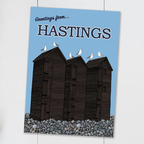 Hastings Net Huts Postcard - Cherry Pie Lane