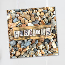 Load image into Gallery viewer, Hastings Beach Wooden Sign Postcard - Cherry Pie Lane
