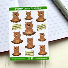 Load image into Gallery viewer, Groundhog Day Glossy Pretty Little Stickers - Cherry Pie Lane
