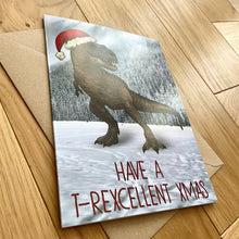 Load image into Gallery viewer, Funny T-Rex Christmas Card - Cherry Pie Lane
