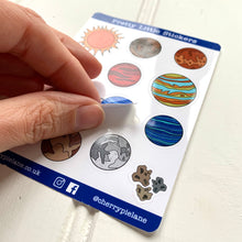 Load image into Gallery viewer, Space Planets Glossy Pretty Little Stickers - Cherry Pie Lane
